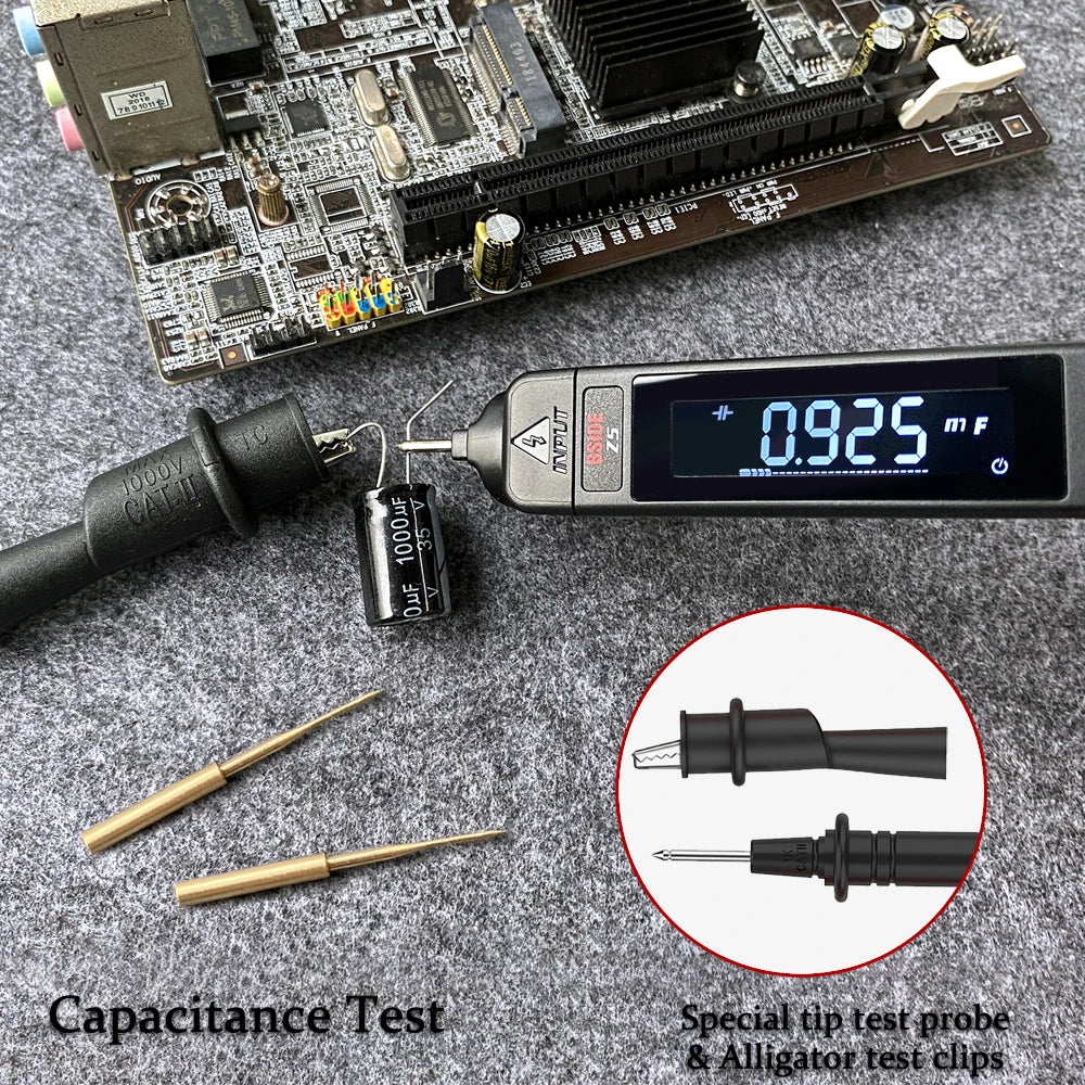 Digital multimeter, voltage detector, tester, contactless smart electric pen, NCV, live cable continuity test, Hz ohms, DC, AC meter