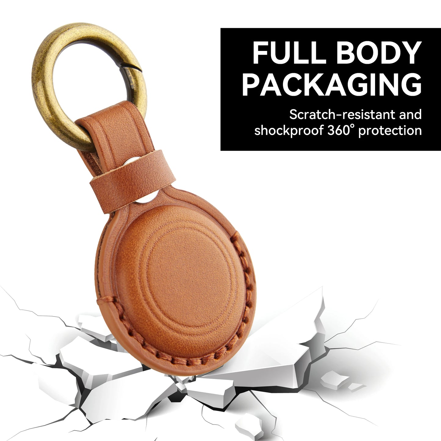 Genuine Leather for Apple Airtag Case Keychain Leather Protective Air tag Cases Cover Airtag Holder Accessories Key Ring Tracker deideas