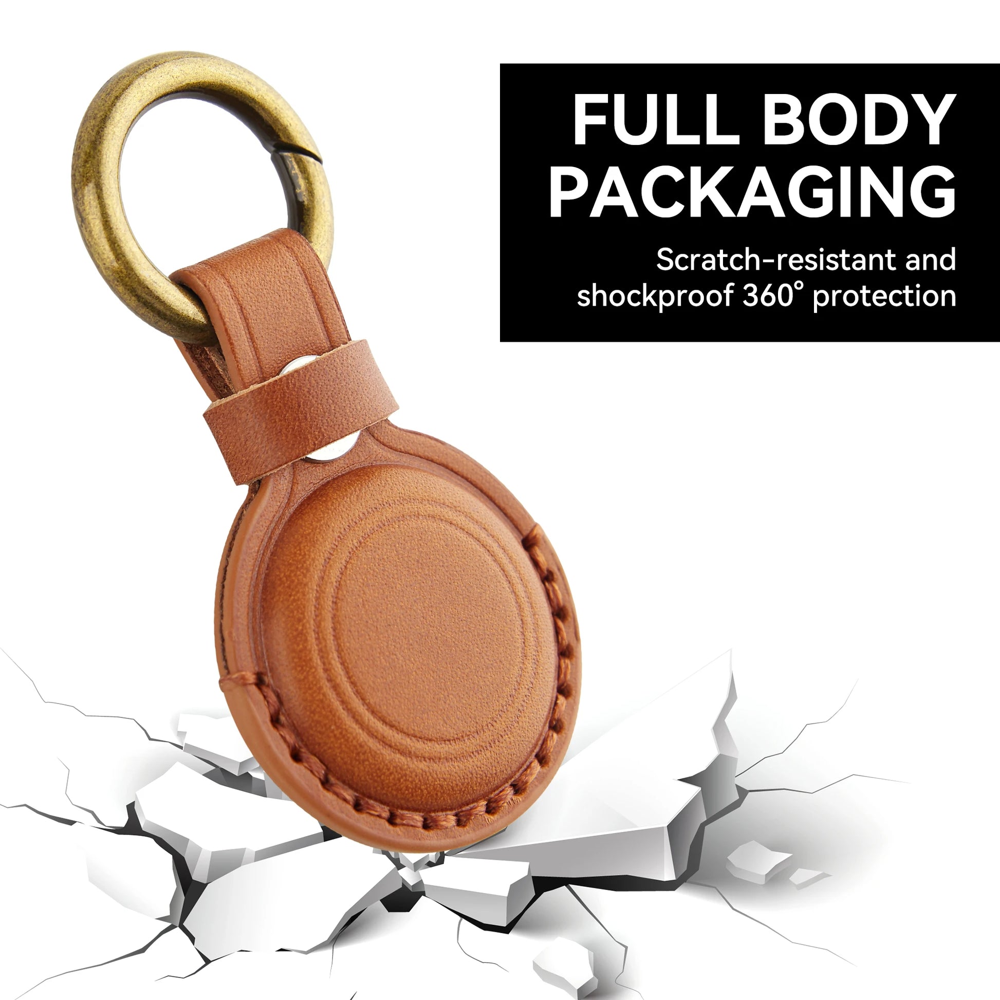 Genuine Leather for Apple Airtag Case Keychain Leather Protective Air tag Cases Cover Airtag Holder Accessories Key Ring Tracker deideas