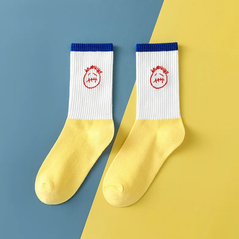 Cactus Jack White Crew Socks - Bandana Design Streetwear Cotton Blend | Men's EUR 36-43