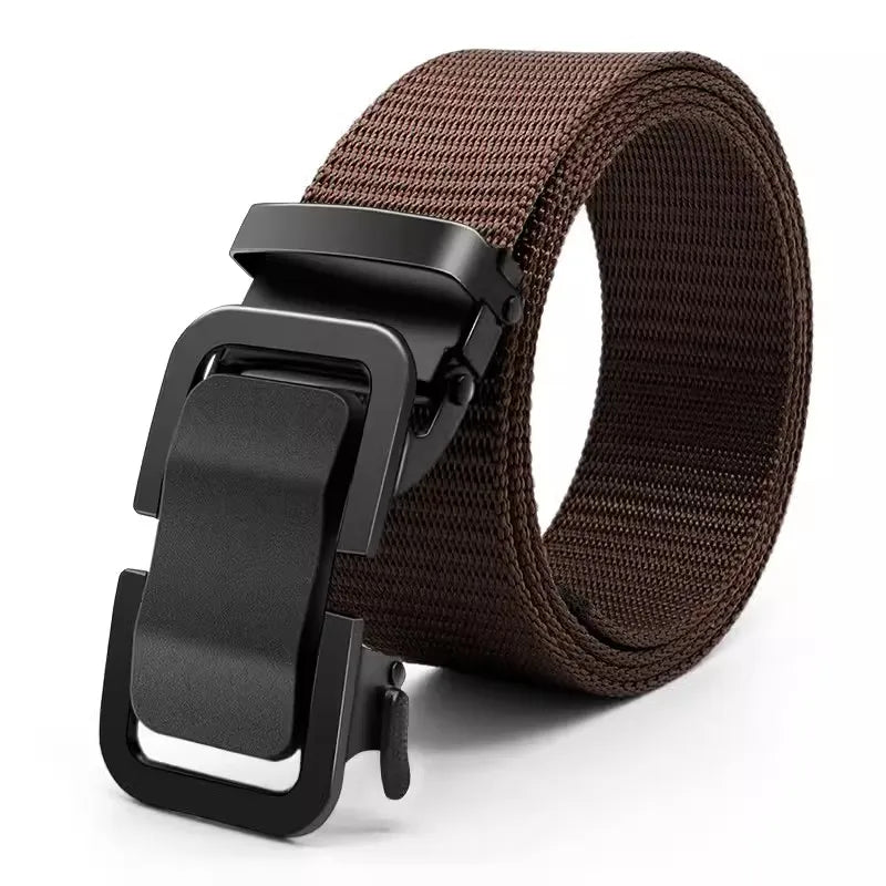 Cinturón de Nailon con Hebilla Metálica Automática - 120cm, 6 Colores, Unisex