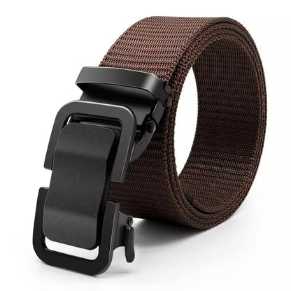 Cinturón de Nailon con Hebilla Metálica Automática - 120cm, 6 Colores, Unisex