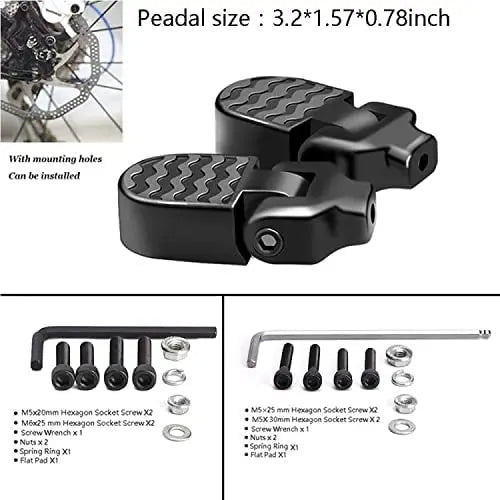 Folding rear pedals for bicycles Aluminum alloy non-slip footrests with quick release