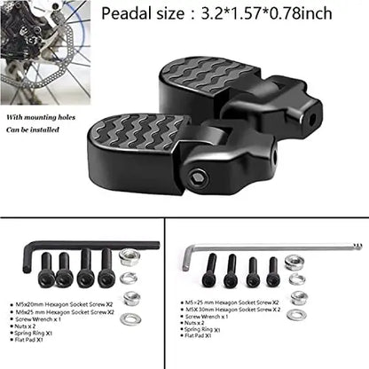Folding rear pedals for bicycles Aluminum alloy non-slip footrests with quick release