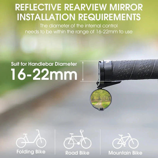 Universal Bike Mirror Adjustable 360° Convex Rearview for MTB & Road Cycling deideas