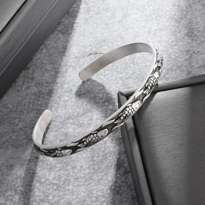 Feather Cuff Bracelet Adjustable Metal Bangle for Men & Women