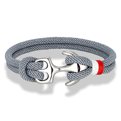 Nautical Survival Bracelet  Dual Rope with Stainless Steel Anchor