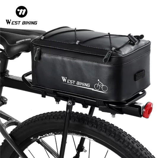 Bolsa de sillín West Biking 4L impermeable - Alforja de bicicleta y motocicleta con cubierta para lluvia