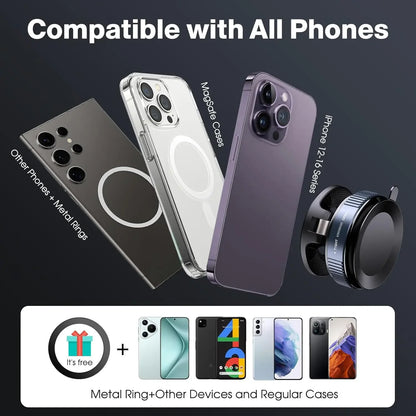 MagSafe Magnetic Phone Holder 360° Suction Mount for Car, Gym & Home
