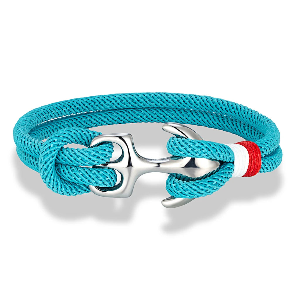 Nautical Survival Bracelet  Dual Rope with Stainless Steel Anchor