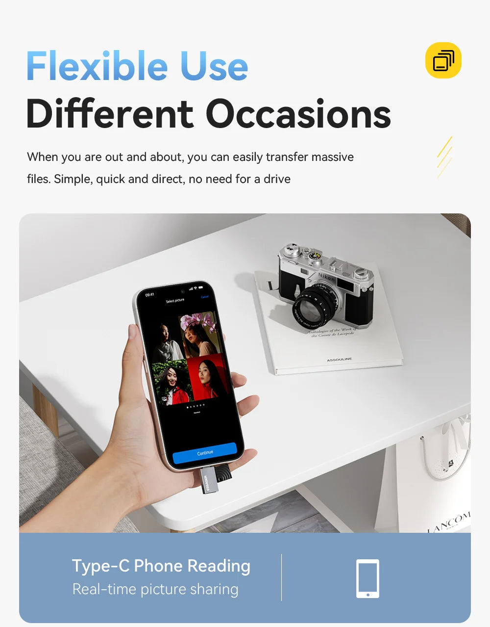 Dual-Interface Card Reader - USB-C & USB 2.0 to MicroSD/TF Adapter for Tech Professionals