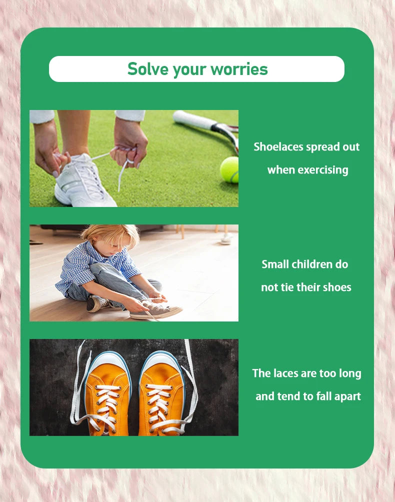 No-Tie Elastic Shoelaces with Color Buckle