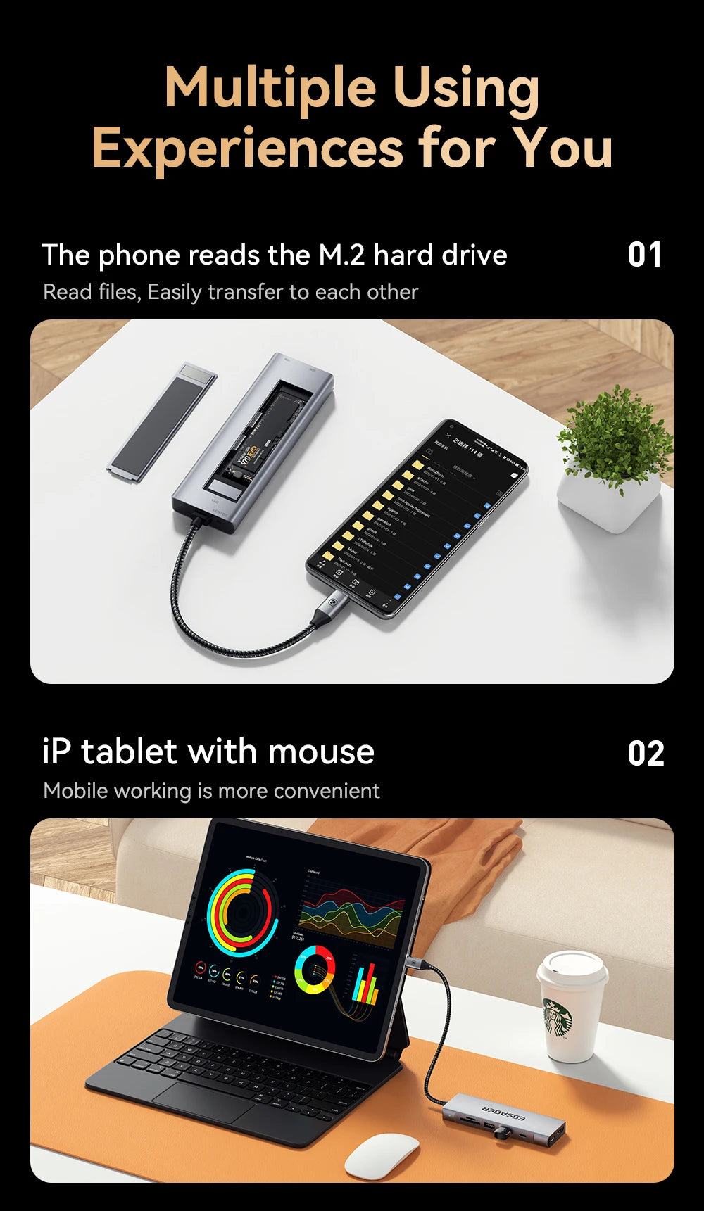 USB-C Hub 8-in-1 with SSD Storage - 4K HDMI, 100W PD, SD Card Reader | Universal Laptop Dock 2018+