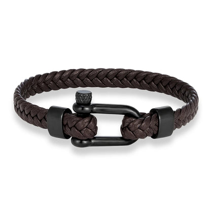 Minimalist Leather Bracelet - Magnetic Clasp, Stainless Steel