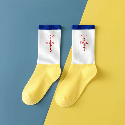 Cactus Jack White Crew Socks - Bandana Design Streetwear Cotton Blend | Men's EUR 36-43