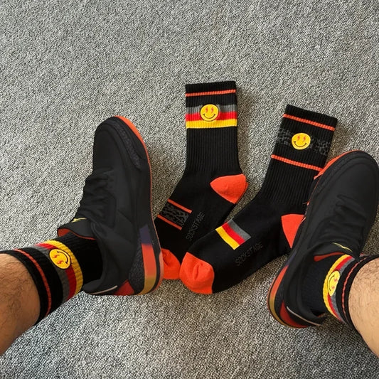 Striped Cotton Socks 3-Pack Gift Box – Unisex Skateboarding & Street Style