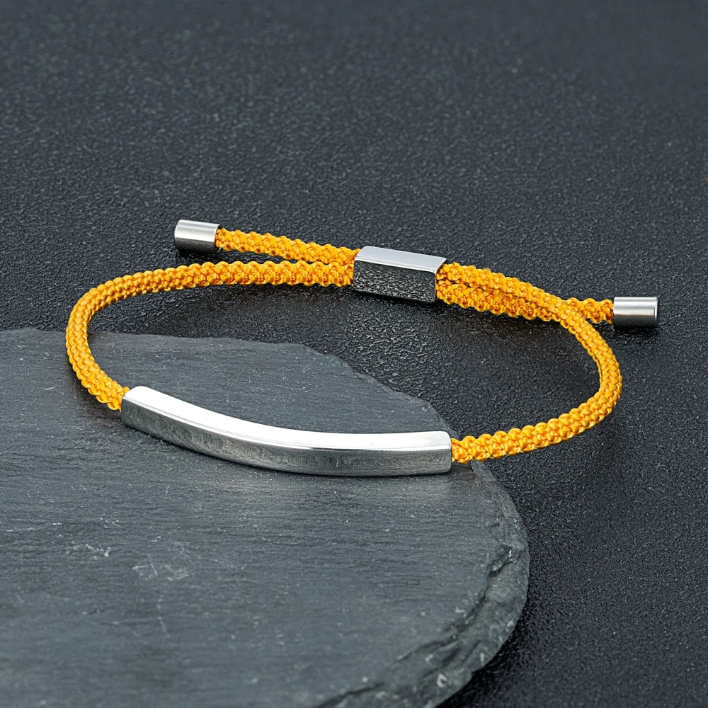 Punk SOS Rope Bracelet Custom Stainless Steel ID Tag deideas