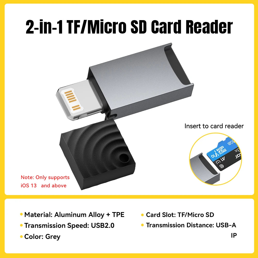 Dual-Interface Card Reader - USB-C & USB 2.0 to MicroSD/TF Adapter for Tech Professionals