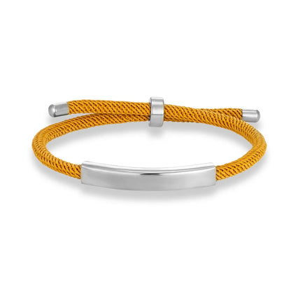 Pulsera de cuerda grabada a medida - Acero inoxidable, ajustable, 15 colores, personalizada