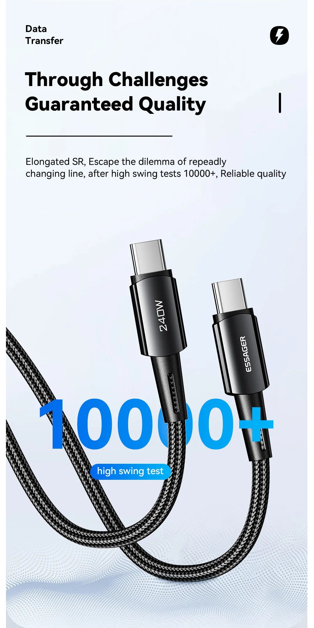 USB-C to USB-C Cable 240W - Ultra Fast Charging Cable 6A PD | Gaming Laptops & High-Power Devices