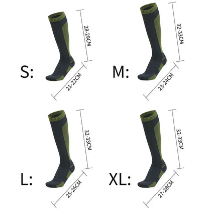 Waterproof Knee-High Hiking Socks - Warm Knit Nylon, Euro 37-50, 2 Colors