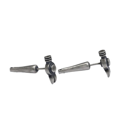 Artisan Hammer Stud Earrings 925 Silver