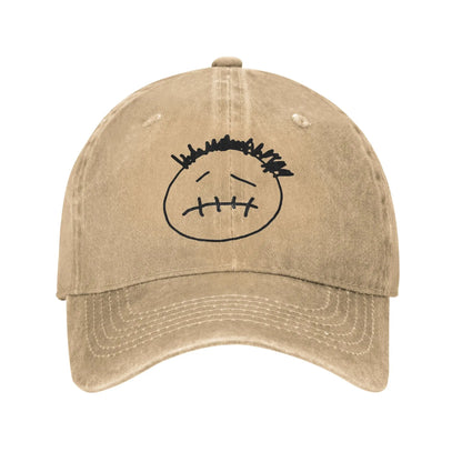 Distressed Washed Snapback Cap Cotton, One Size
