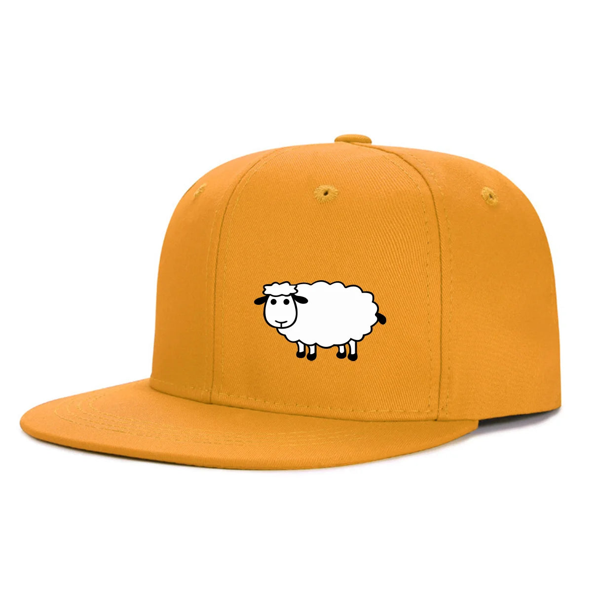 Sheep Pattern Baseball Cap - Adjustable Flat Brim Unisex Street Style Hat