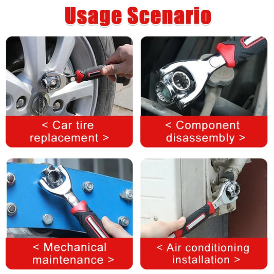 Chave multiuso 52 em 1, rotação de 360 ​​graus