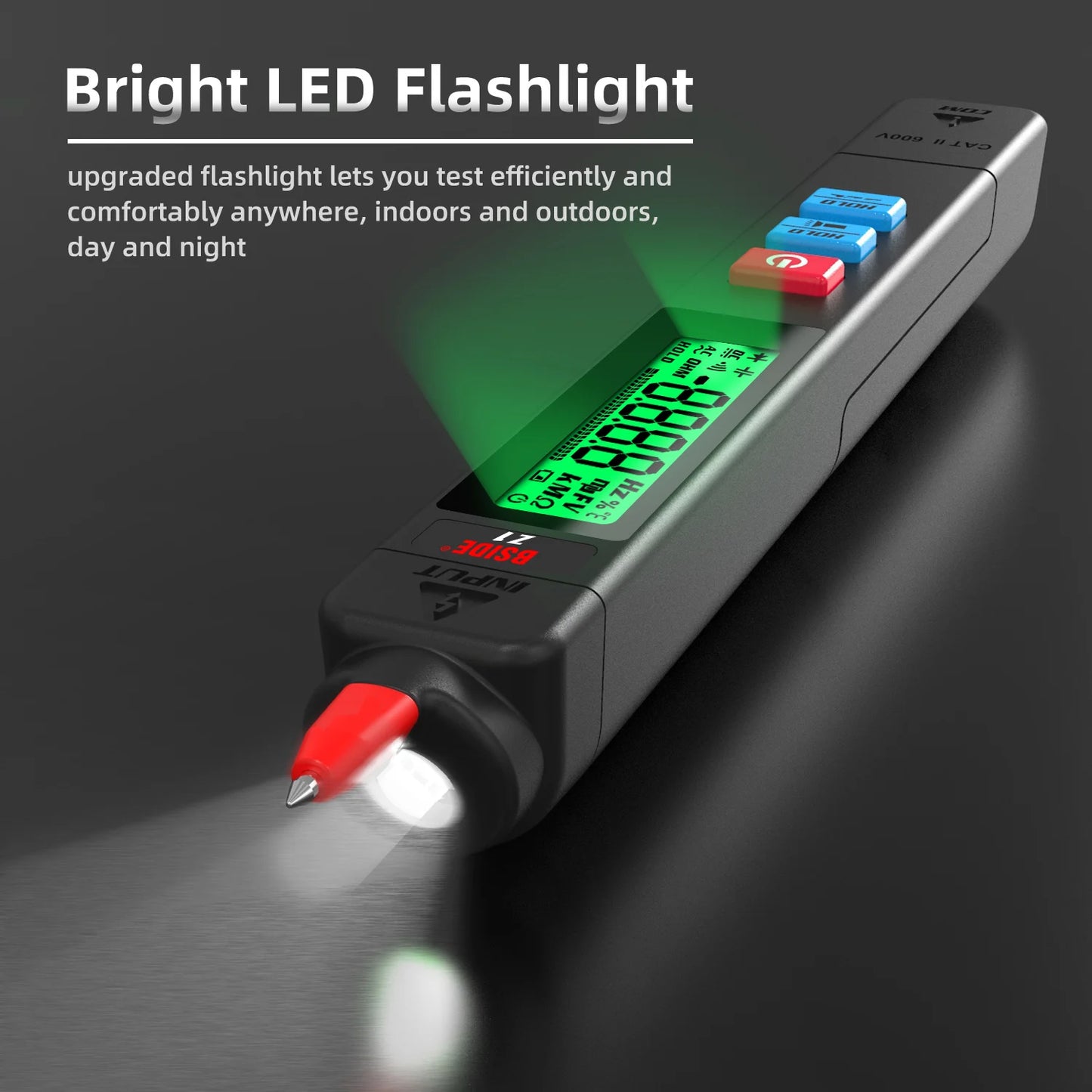 Digital multimeter, voltage detector, tester, contactless smart electric pen, NCV, live cable continuity test, Hz ohms, DC, AC meter