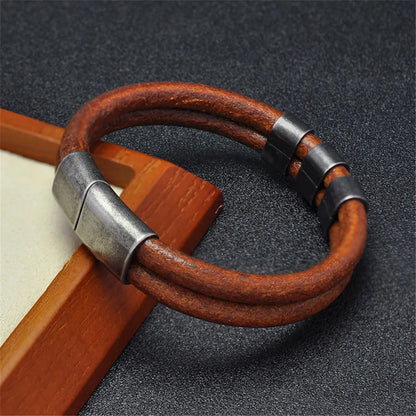 Equestrian Edge Vintage Double Strand Leather Bracelet