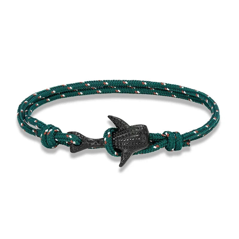 Ocean Lover Bracelet Black Whale Multilayer Rope deideas