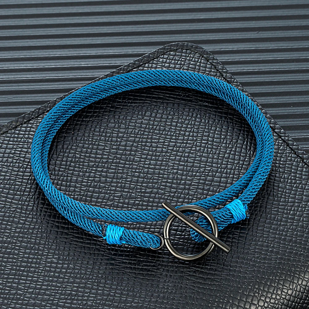 Stylish Rope Bracelet Nautical Design with Stainless Steel OT Buckle