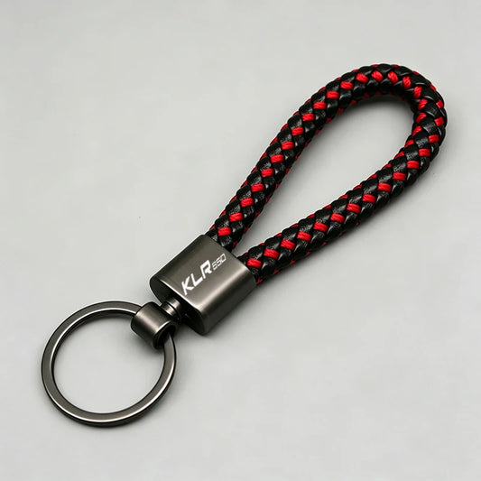Braided Rope Aluminum Keychain for Kawasaki KLR 650 – Moto & Car Key Fob