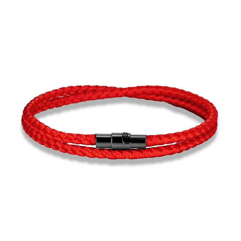 Focus Line Bracelet Minimalist Rope with Magnetic Steel Clasp