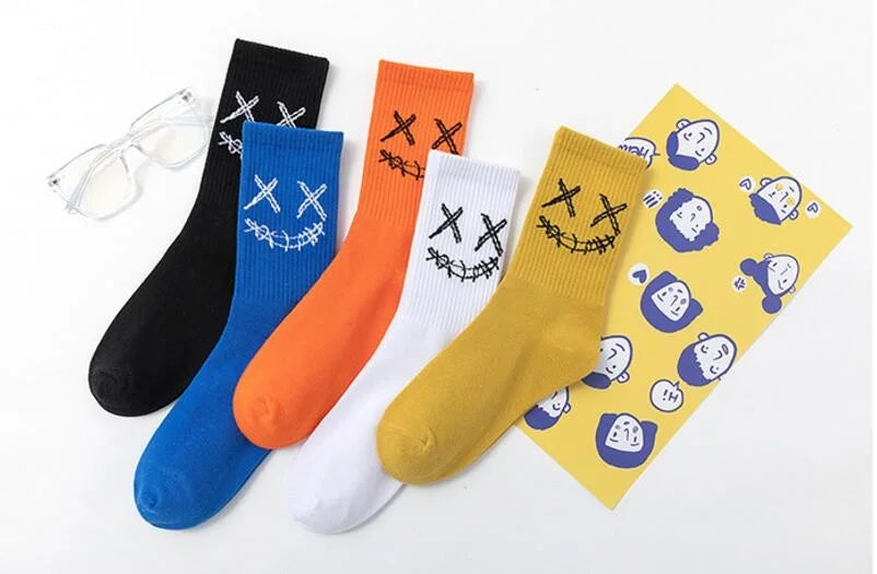Calcetines Crew Bordados Paquete de 3 - Algodón, EU 36-44, 10 Combinaciones de Colores, Unisex
