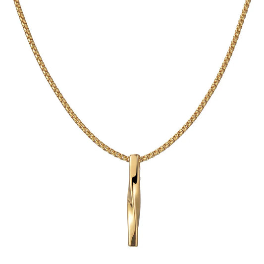 Men’s Stainless Steel Spiral Cylinder Pendant Necklace  Elegant Geometric Charm for the Modern Man