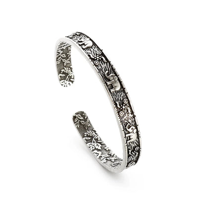 Feather Cuff Bracelet Adjustable Metal Bangle for Men & Women