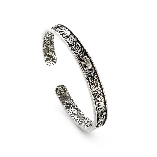 Pulsera Brazalete de Plumas Ajustable de Metal para Hombres y Mujeres