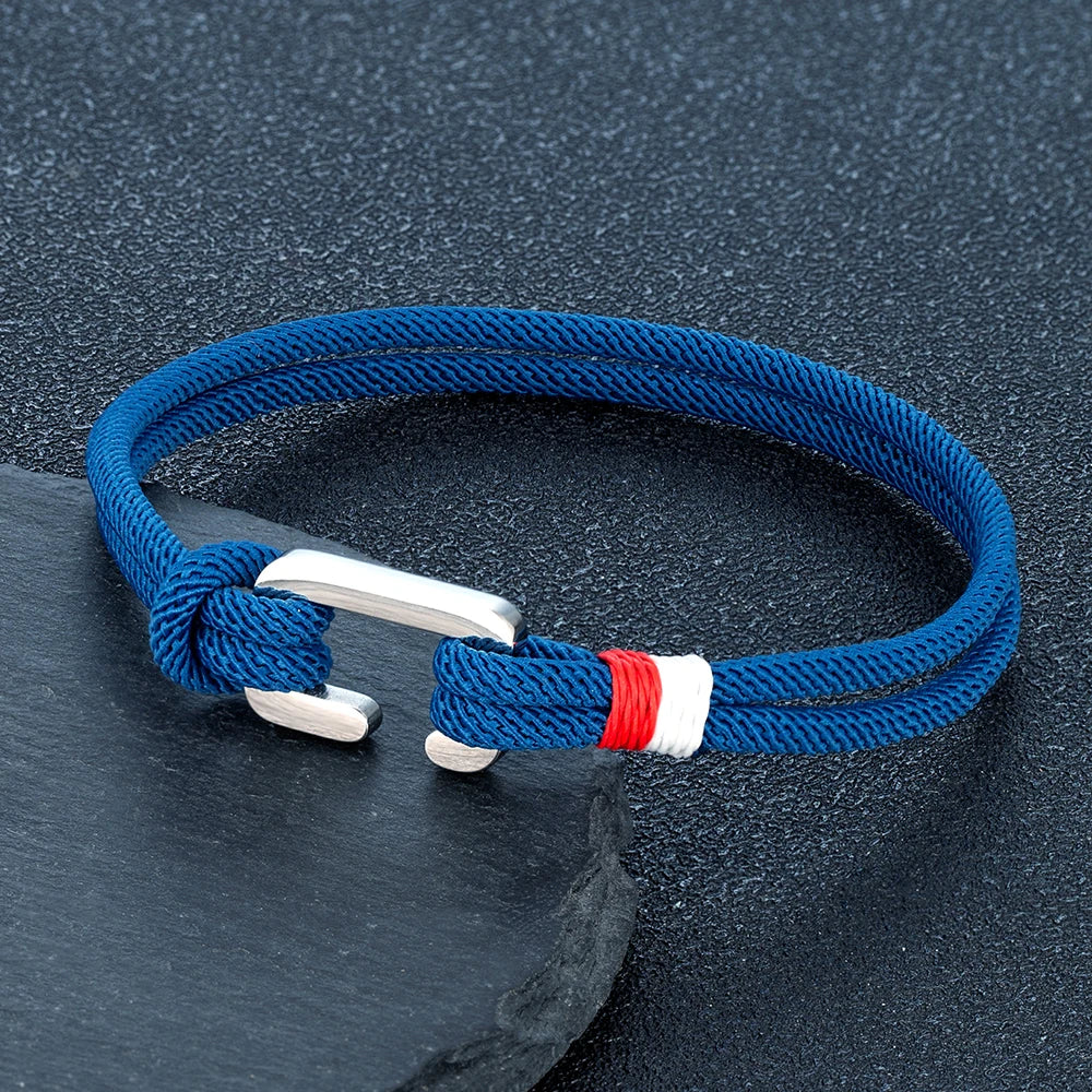 Boho Style Nylon Rope Bracelet Stainless Steel Mini Clasp