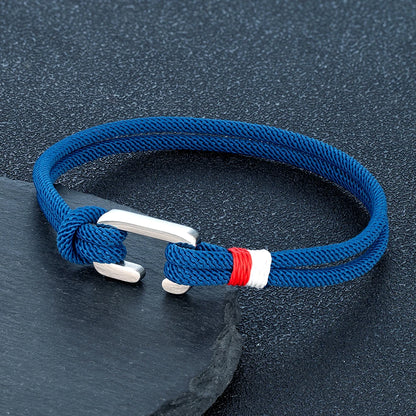 Boho Style Nylon Rope Bracelet Stainless Steel Mini Clasp