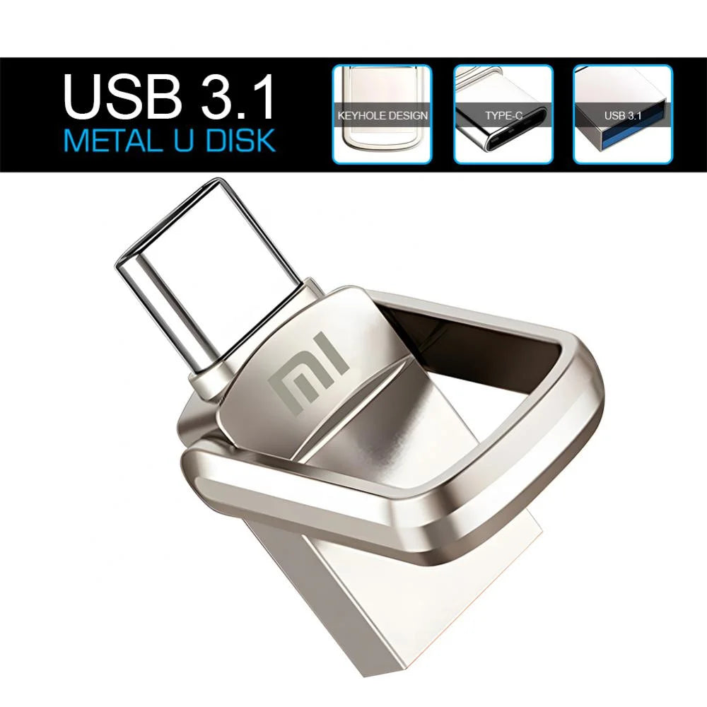 2TB U Disk USB 3.0 Tipo-C Interfaz Teléfono móvil Computadora Transmisión mutua Memoria USB portátil