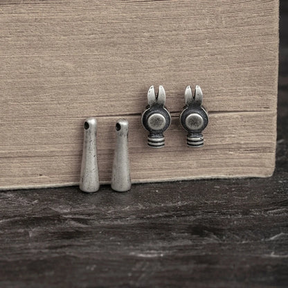 Artisan Hammer Stud Earrings 925 Silver