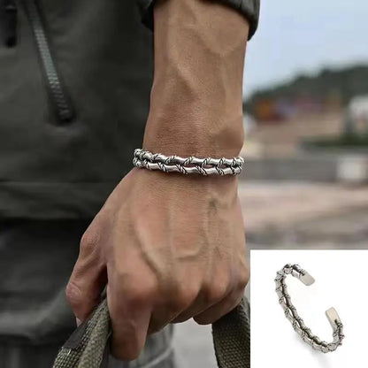 Feather Cuff Bracelet Adjustable Metal Bangle for Men & Women