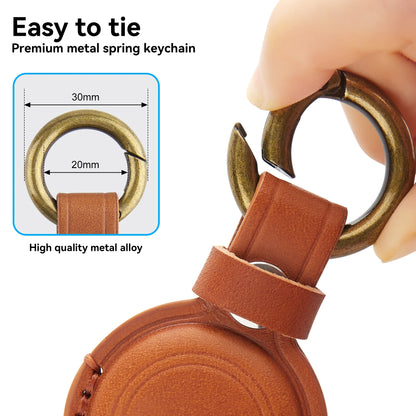 Genuine Leather for Apple Airtag Case Keychain Leather Protective Air tag Cases Cover Airtag Holder Accessories Key Ring Tracker deideas