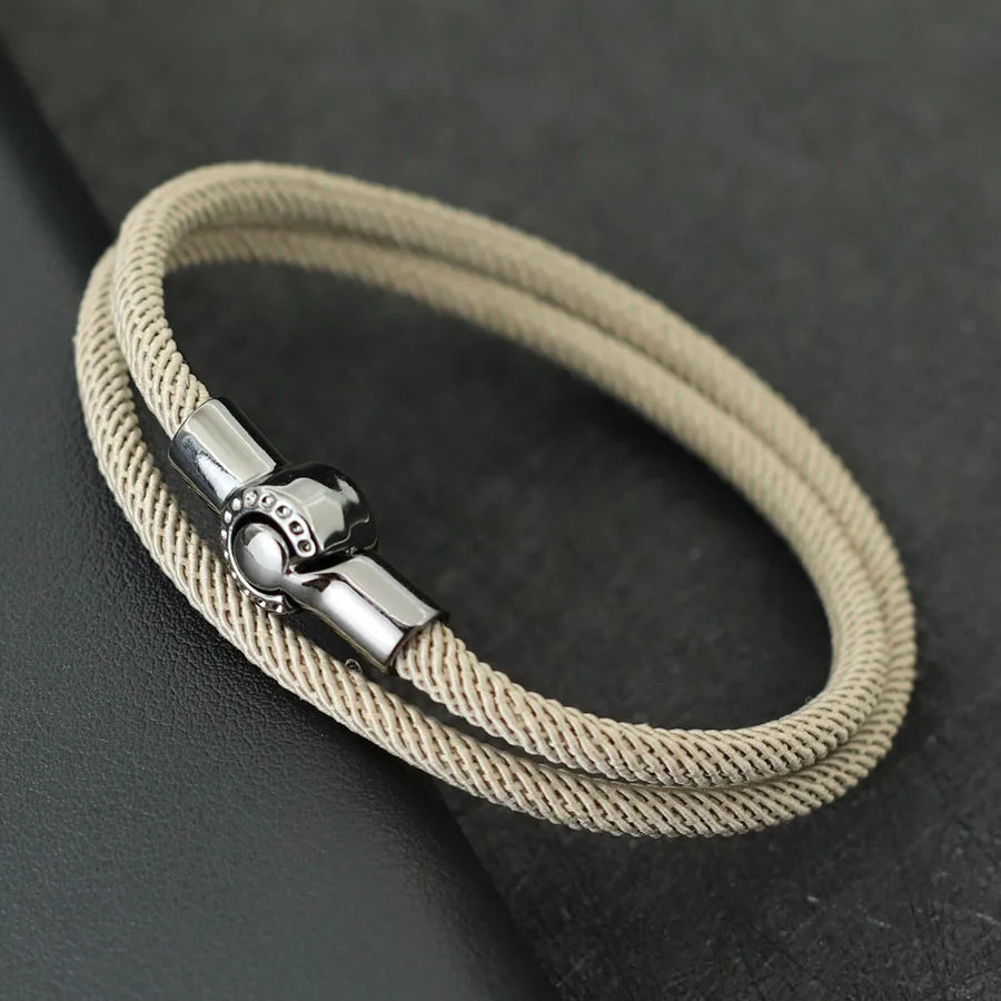 Simple Style Men Rope Bracelet Magnet Buckle Bilayer Outdoor Sports Nautical Braslet Pulseras Para Hombre Perfect Gift For Him deideas