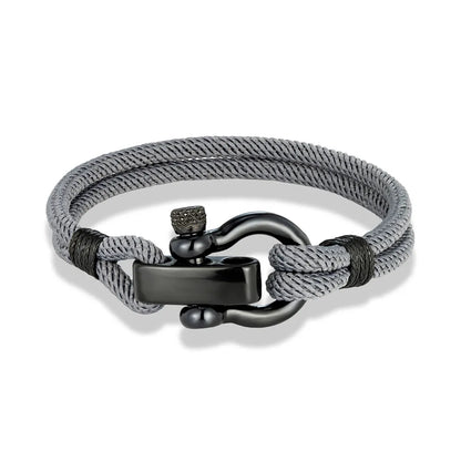 Outdoor Rescue Bracelet Durable Rope & Steel Shackle Buckle