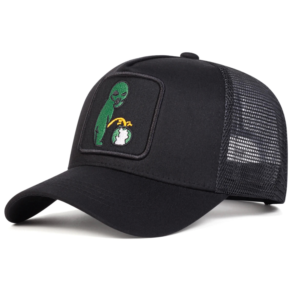 Alien Embroidery Baseball Cap - Mesh Trucker Hat Unisex