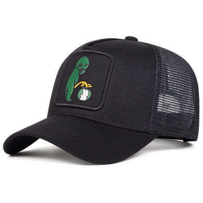 Alien Embroidery Baseball Cap - Mesh Trucker Hat Unisex