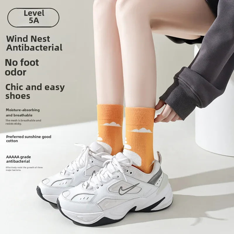 Adventure Ready Cotton Socks Breathable, Anti-Odor, Unisex Mid-Calf Style for Walking, Cycling & Riding